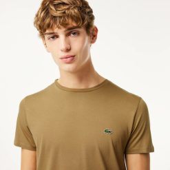 T-Shirts | LACOSTE T-Shirt Col Rond En Jersey De Coton Pima Uni