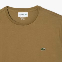 T-Shirts | LACOSTE T-Shirt Col Rond En Jersey De Coton Pima Uni