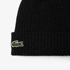 Chapeaux & Casquettes | LACOSTE Bonnet En Laine Cotelee