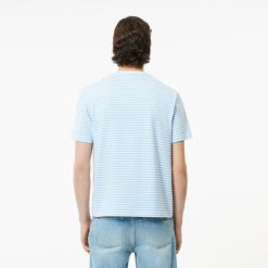 T-Shirts | LACOSTE T-Shirt A Rayures En Coton Epais