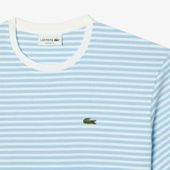 T-Shirts | LACOSTE T-Shirt A Rayures En Coton Epais