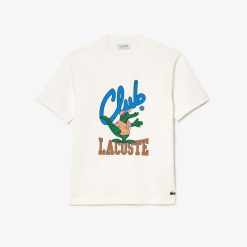 T-Shirts | LACOSTE T-Shirt Relaxed Fit Avec Imprime Signature