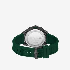 Montres | LACOSTE Montre Chronometre Tiebreaker Noire Avec Bracelet Vert En Silicone