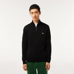 Pullovers | LACOSTE Pull Zippe A Col Montant En Coton Biologique Uni