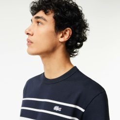 T-Shirts | LACOSTE T-Shirt En Jersey A Rayures Fabrique En France