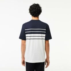 T-Shirts | LACOSTE T-Shirt En Jersey A Rayures Fabrique En France