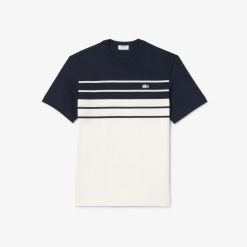 T-Shirts | LACOSTE T-Shirt En Jersey A Rayures Fabrique En France