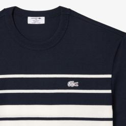 T-Shirts | LACOSTE T-Shirt En Jersey A Rayures Fabrique En France