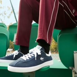 Sneakers | LACOSTE Sneakers Baseshot Homme En Cuir Velours