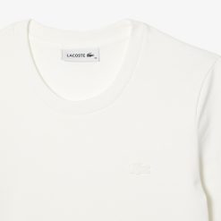 T-Shirts | LACOSTE T-Shirt A Col Rond Et Manches Trois-Quarts En Coton Uni