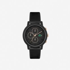 Montres | LACOSTE Montre Chrono Lacoste.12.12 Silicone Noir Et Or Rose