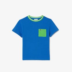 Vetements Fille | LACOSTE T-Shirt Avec Poche Contrastee En Coton