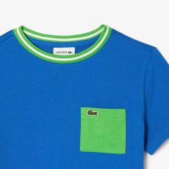 Vetements Fille | LACOSTE T-Shirt Avec Poche Contrastee En Coton