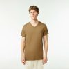 T-Shirts | LACOSTE T-Shirt Col V En Jersey De Coton Pima Uni