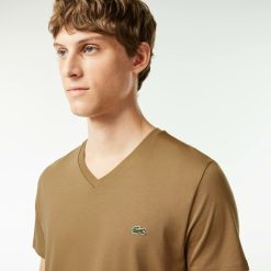 T-Shirts | LACOSTE T-Shirt Col V En Jersey De Coton Pima Uni