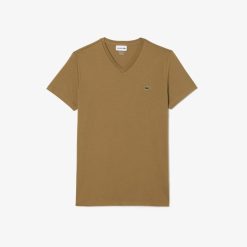 T-Shirts | LACOSTE T-Shirt Col V En Jersey De Coton Pima Uni