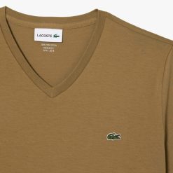 T-Shirts | LACOSTE T-Shirt Col V En Jersey De Coton Pima Uni