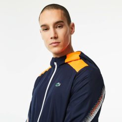 Vetements De Sport | LACOSTE Veste A Capuche Homme Lacoste Tennis En Polyester Recycle