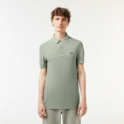 Polos | LACOSTE Polo Homme Lacoste En Coton Biologique Teinture Naturelle