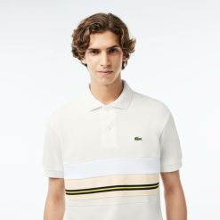 Polos | LACOSTE Polo Fabrique En France Avec Bandes Contrastees