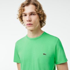 T-Shirts | LACOSTE T-Shirt Col Rond En Jersey De Coton Pima Uni