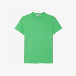 T-Shirts | LACOSTE T-Shirt Col Rond En Jersey De Coton Pima Uni