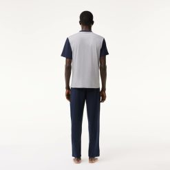 Sous-Vetements & Vetements D'Interieur | LACOSTE Ensemble De Pyjama Pantalon En Coton Stretch Color-Block