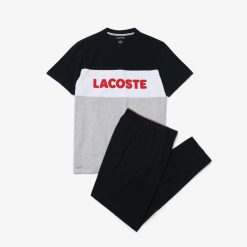 Sous-Vetements & Vetements D'Interieur | LACOSTE Ensemble De Pyjama Pantalon En Coton Stretch Color-Block