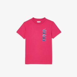 Vetements Fille | LACOSTE T-Shirt Avec Imprime Signature En Coton