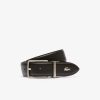 Ceintures | LACOSTE Ceinture Reversible En Cuir Punche A Boucle Gravee Lacoste