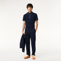 Polos | LACOSTE Polo Smart Paris En Coton Stretch Lisere Contraste