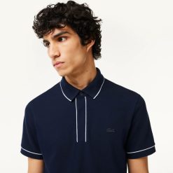 Polos | LACOSTE Polo Smart Paris En Coton Stretch Lisere Contraste