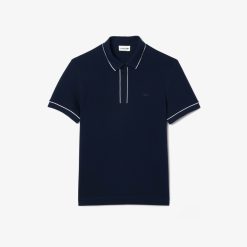 Polos | LACOSTE Polo Smart Paris En Coton Stretch Lisere Contraste