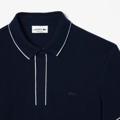 Polos | LACOSTE Polo Smart Paris En Coton Stretch Lisere Contraste