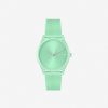 Montres | LACOSTE Montre 3 Aiguilles Crocodelle Silicone Turquoise