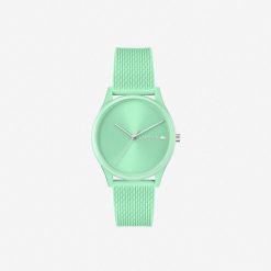 Montres | LACOSTE Montre 3 Aiguilles Crocodelle Silicone Turquoise