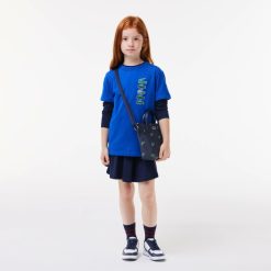 Vetements Fille | LACOSTE T-Shirt Avec Imprime Signature En Coton