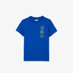 Vetements Fille | LACOSTE T-Shirt Avec Imprime Signature En Coton