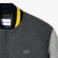 Manteaux & Vestes | LACOSTE Teddy Court Homme Lacoste Color-Block En Drap De Laine