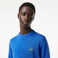 Pullovers | LACOSTE Pull A Col Rond En Coton Uni