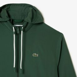 Survetements | LACOSTE Veste Courte Sportsuit Avec Capuche Amovible En Tissu Deperlant