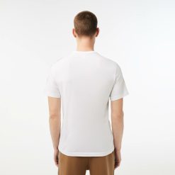 T-Shirts | LACOSTE T-Shirt Homme Lacoste Regular Fit Avec Bandes Siglees Contrastees