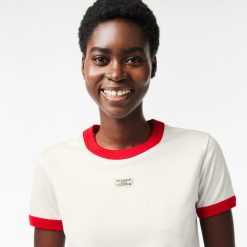 T-Shirts | LACOSTE T-Shirt Slim Fit En Coton Badge Tennis