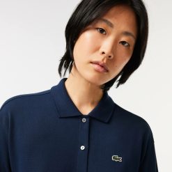 Robes & Jupes | LACOSTE Robe Polo Ample Ceinturee En Petit Pique De Coton