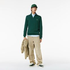 Pullovers | LACOSTE Pull Zippe A Col Montant En Coton Biologique Uni