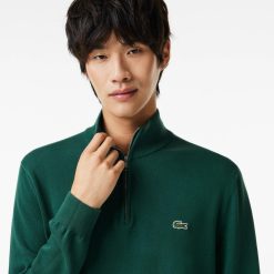 Pullovers | LACOSTE Pull Zippe A Col Montant En Coton Biologique Uni