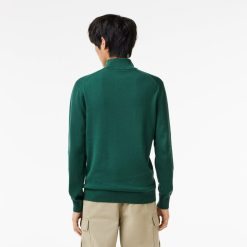 Pullovers | LACOSTE Pull Zippe A Col Montant En Coton Biologique Uni