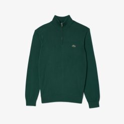 Pullovers | LACOSTE Pull Zippe A Col Montant En Coton Biologique Uni