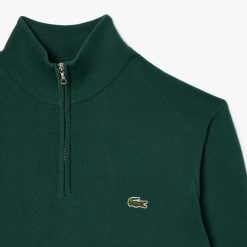 Pullovers | LACOSTE Pull Zippe A Col Montant En Coton Biologique Uni