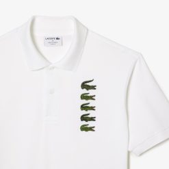 Polos | LACOSTE Polo Avec Badges Crocodiles Iconiques En Pique